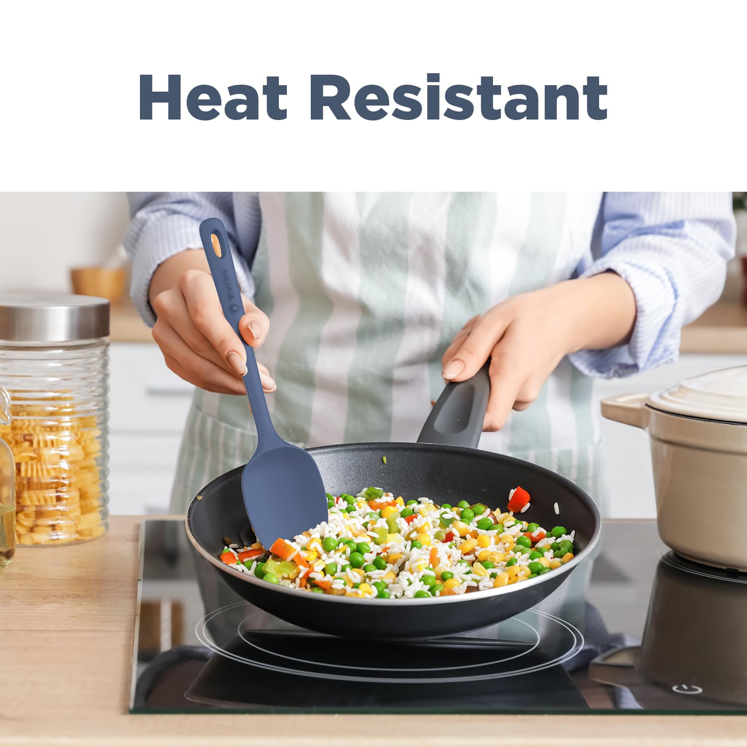 5-Piece Silicone Spatula Set – One-Piece Design, Heat Resistant up to 600°F (Neutral)