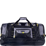 TPRC Sierra Madre 30” Rolling Duffel Bag, Large 103L Travel Duffle with In-Line Wheels (Black/Gray)