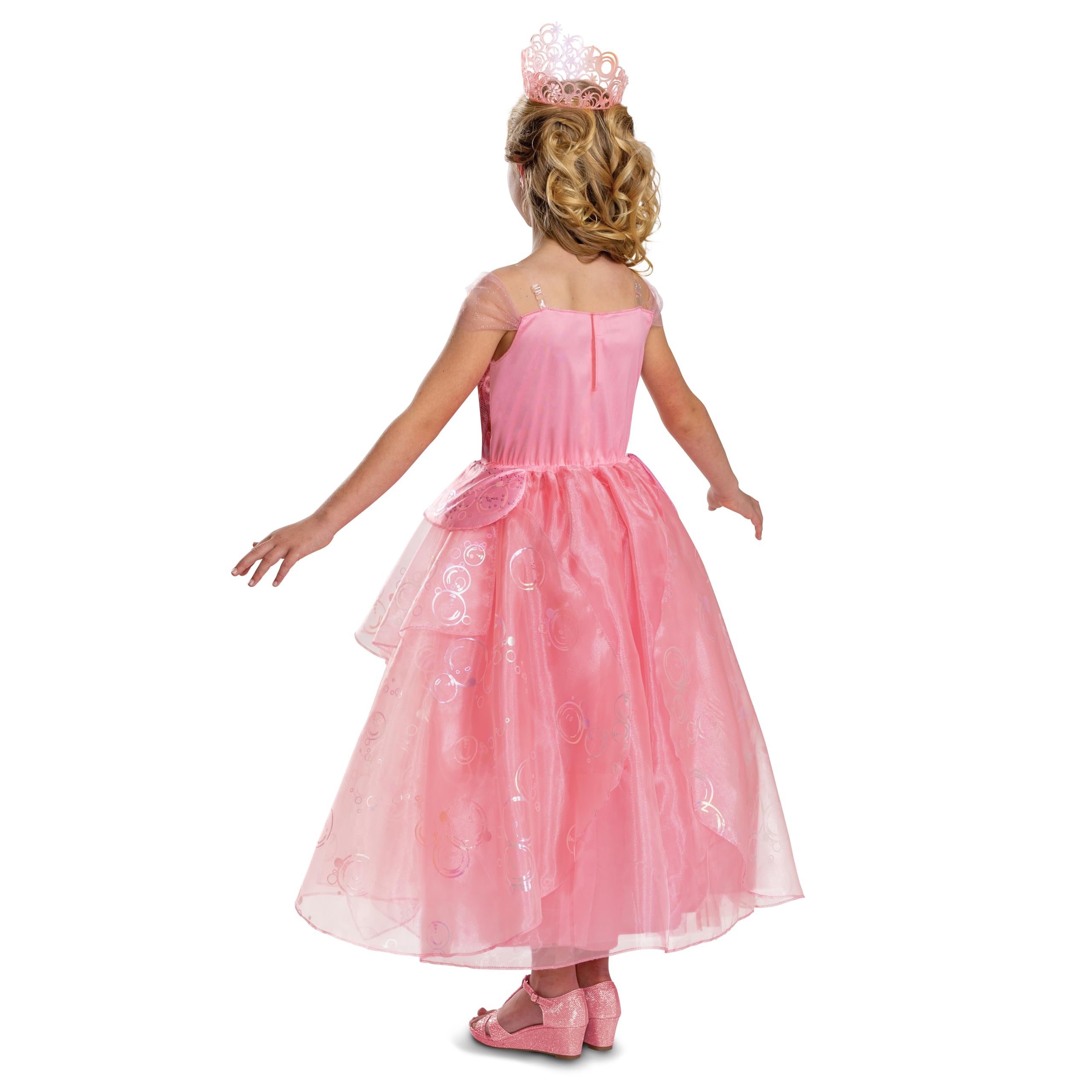 Official Glinda Deluxe Costume for Girls – Wicked Movie Pink Satin Dress ✨💖