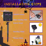 Solar Lighted Halloween Garden Flag – 12x18" Double-Sided Ghost Design in Green with 8 LED Lighting Modes