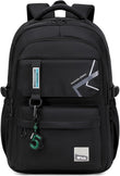 Black Water-Resistant School Backpack with Laptop Sleeve