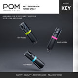 POM Premium Pepper Spray Keychain – Quick-Release OC Defense with UV Dye & Flip-Top Safety (Black Pink)