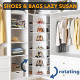 7-Tier Rotating Shoe Rack Tower – 360° Spinning Vertical Shoe & Handbag Organizer for Closets