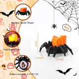 Flameless Halloween Spider Tealight Candles – 6 Black Spiders with Orange LED Lights for Creepy Party Decor