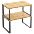 Cabinet Organizer Shelf Set (2-Pack) – Stackable & Expandable Kitchen Counter Shelves with Metal Frame