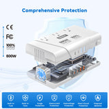 800W Pure Sine Wave Voltage Converter & Universal Travel Adapter – Multi Device International Power Converter White