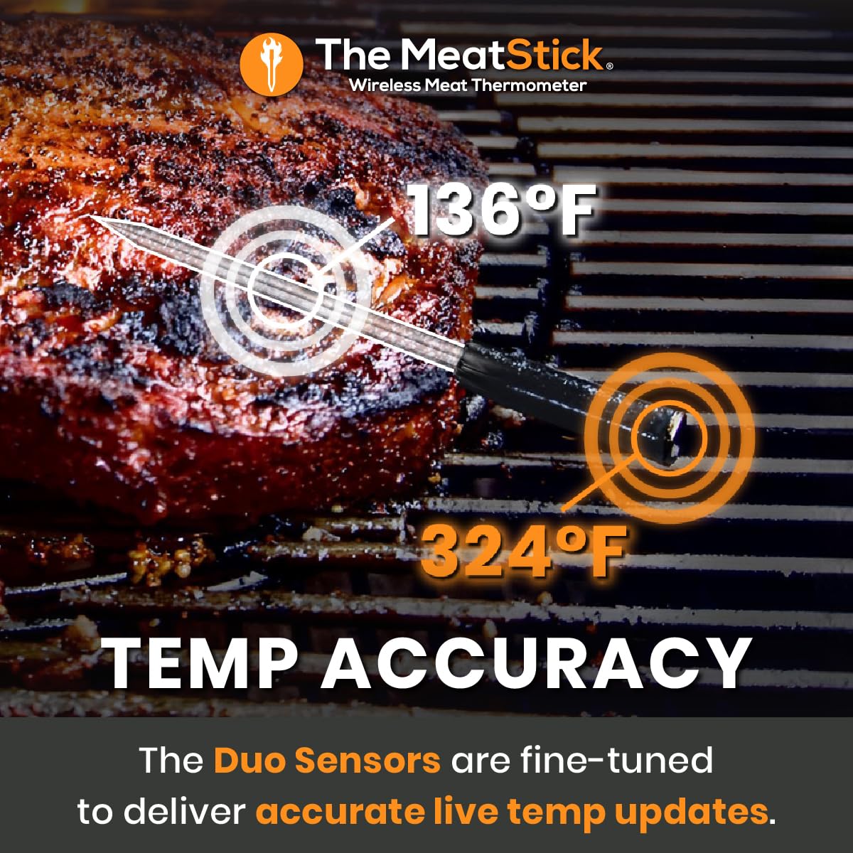 Wireless Smart Meat Thermometer with 500ft+ Range & App Control