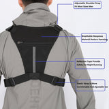 MUSERISE Tactical Chest Bag Vest – Lightweight EDC Chest Pack for Running, Cycling & Outdoor Workouts (Black)