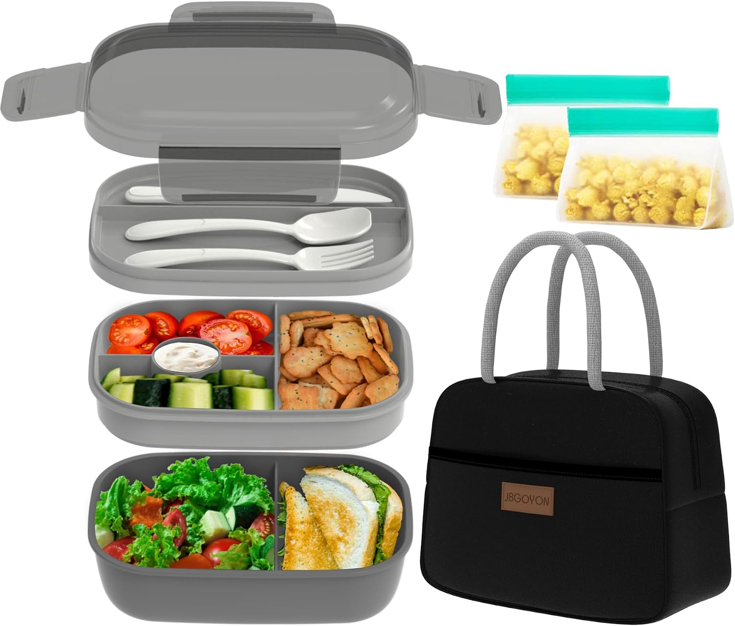 Pink 64 oz Stackable Bento Set with Insulated Lunch Bag