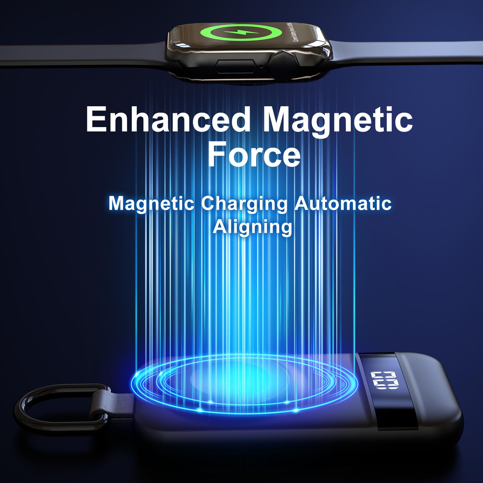Portable Apple Watch Charger 2500mAh – Magnetic Keychain Power Bank for iWatch