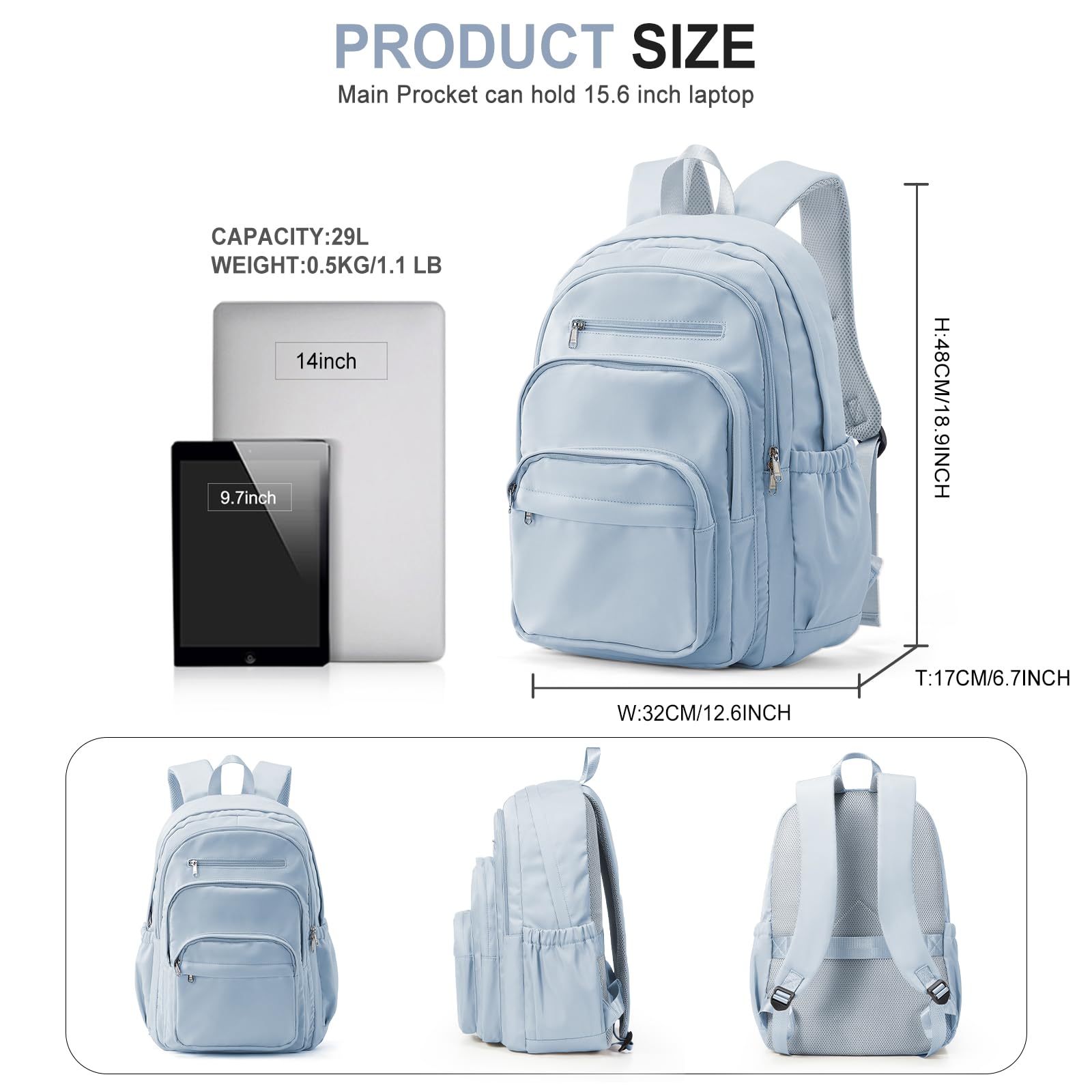 Lendolk Lightweight College Backpack – Multi Pocket School & Casual Daypack for Teens and Adults