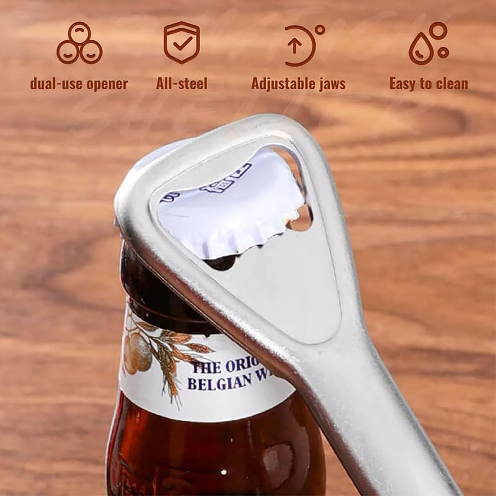 2-in-1 Adjustable Jar & Bottle Opener – Stainless Steel Lid Gripper for Weak Hands