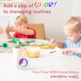 Time Timer MOD Home Edition Rainbow Wheel Visual Timer, 60-Minute Silent Countdown with 5-Minute Color Segments for Kids, Students & Home Focus