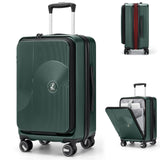 Rainsmore 20” Expandable Hardside Carry-On Luggage with Front Laptop Compartment, TSA Lock & Spinner Wheels (Green)