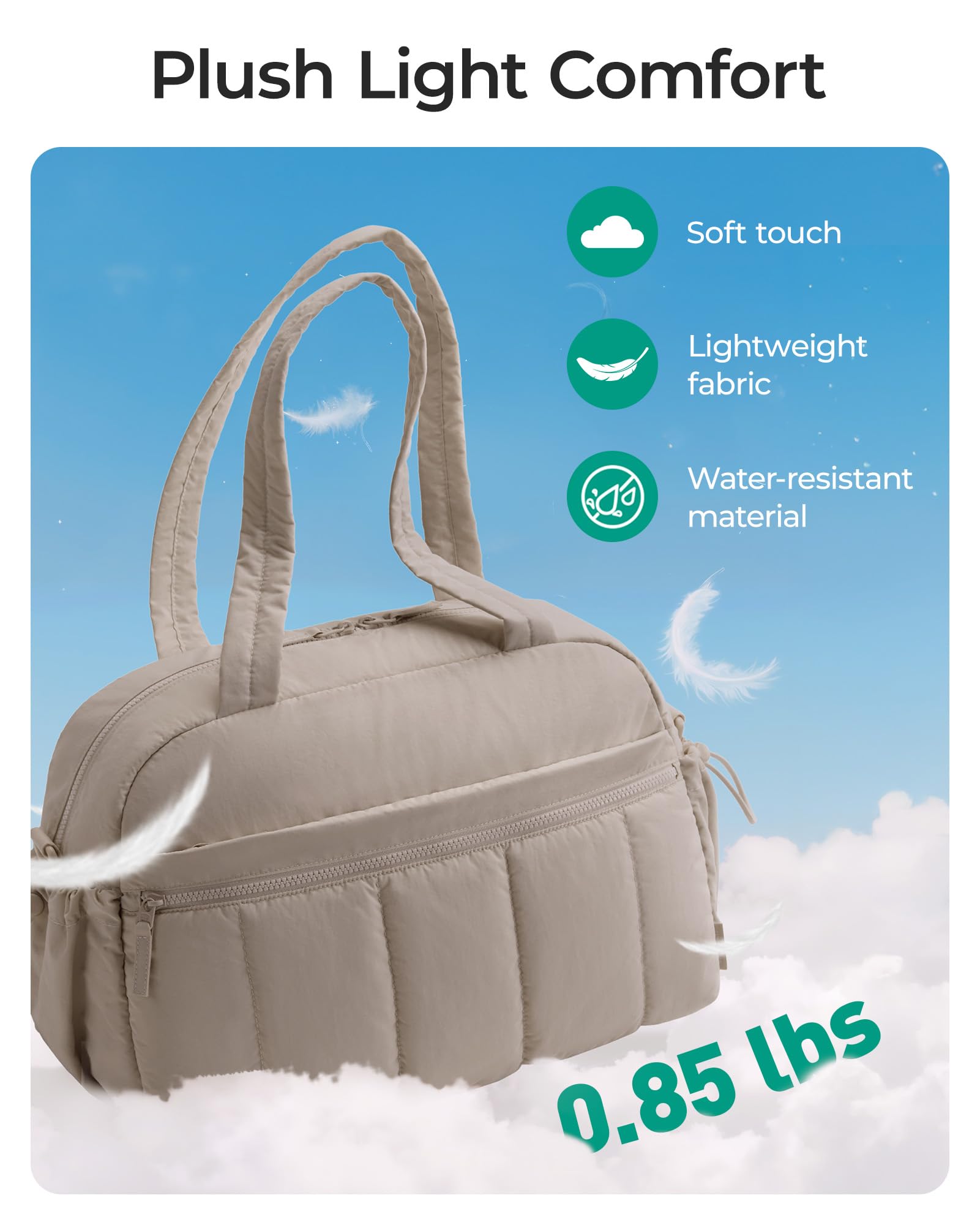 BAGSMART Gym & Travel Duffle Bag for Women – Lightweight Water-Resistant Weekender with Wet Pocket (Camel)