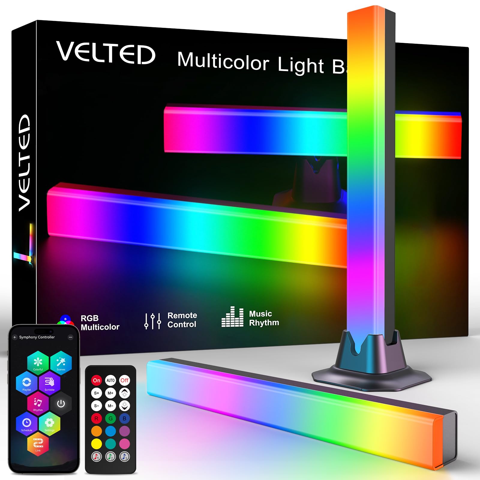 RGB Music Sync Light Bar with App & Remote Control – Dynamic Desk Ambient Gaming LED Lighting