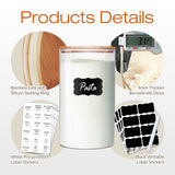 HD Clear Medium Glass Jars with Bamboo Lids – 8-Piece Borosilicate Pantry Storage Set (28 oz)