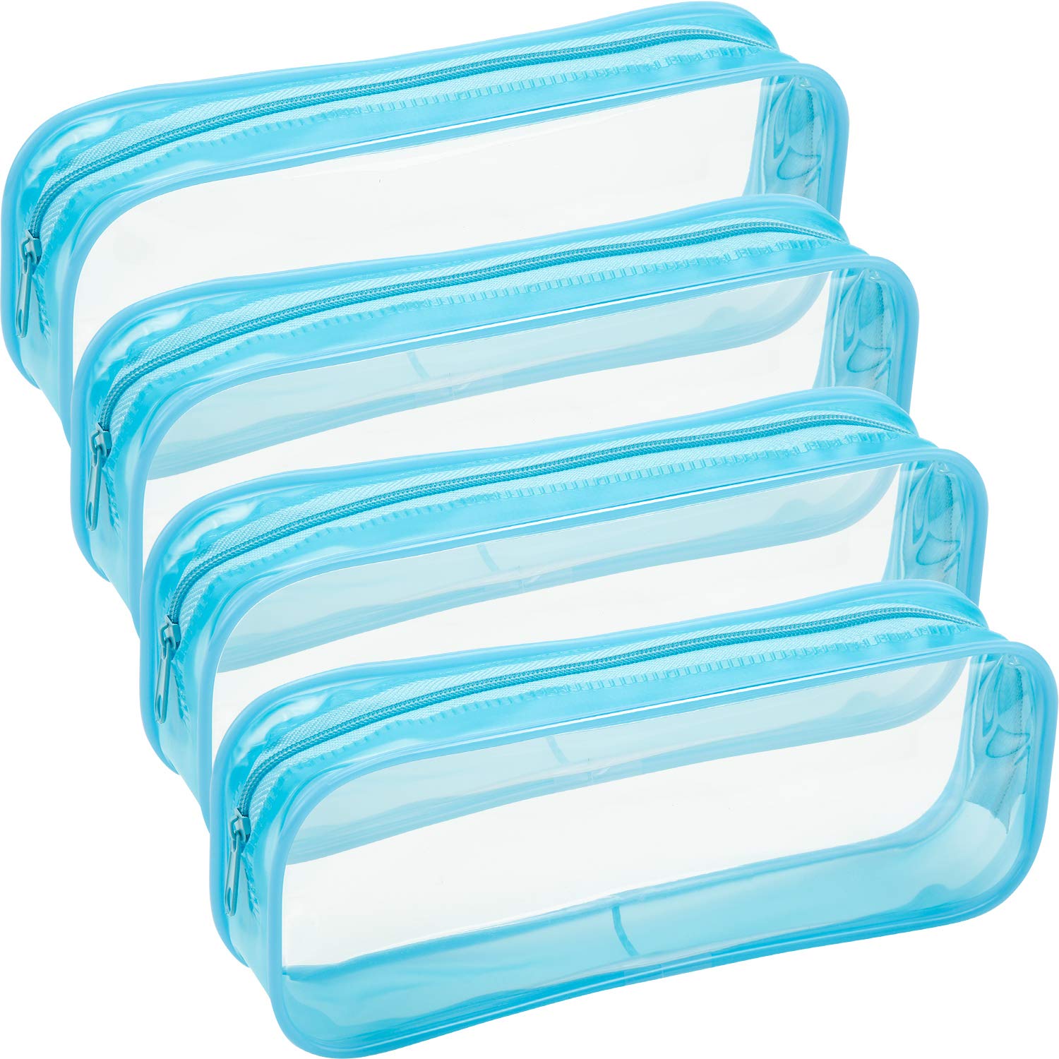 4-Pack Clear Black PVC Zipper Organizer Pouches