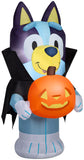 Airblown Inflatable Bluey Vampire – 42" Light-Up Halloween Yard Decoration with Pumpkin & Tethers