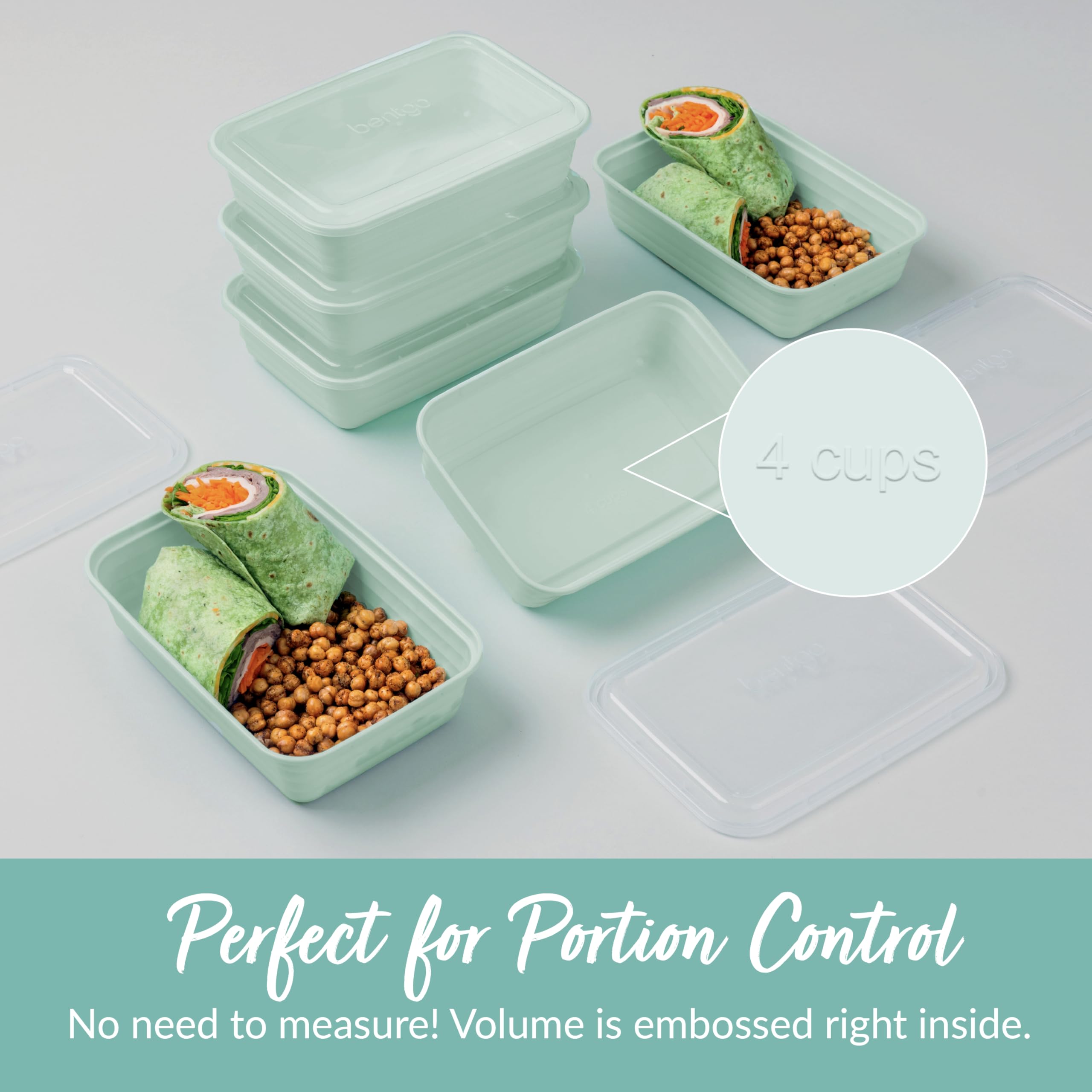 Bentgo Meal Prep Containers – 20 Piece Reusable Food Storage Set with Lids, 4-Cup Portion Control