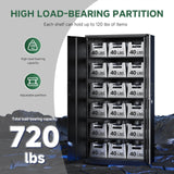 LETAYA Heavy-Duty Metal Storage Cabinet with Locking Doors – Tall Steel Locker with Adjustable Shelves for Garage & Office (Black)