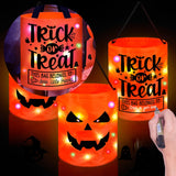 Light Up Halloween Trick-or-Treat Bag – LED Ghost Candy Bucket (Reusable, Orange, 2025 Edition)