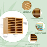 126-Marker Bamboo Desktop Organizer with 18 Compartments