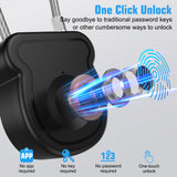 Larimuer Fingerprint Smart Padlock with Flexible Steel Cable, USB Rechargeable Biometric Lock for Gym, Travel & Personal Storage