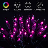 25FT Purple Halloween String Lights – 100 Mini Incandescent Bulbs, Connectable up to 125FT, Indoor/Outdoor UL Certified (Purple)