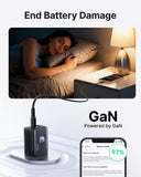 INIU 30W GaN Fast Charger – Dual Port USB-C Wall Charger with Fast Charging Cable