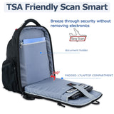 VANKEAN 17.3” TSA-Friendly Anti-Theft Laptop Backpack with RFID & USB Charging – Extra Large – Black