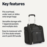 Amazon Basics 14-Inch Underseat Carry-On Luggage with Wheels – Compact Rolling Travel Bag, Black