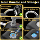 Bluetooth Fingerprint Smart Padlock with App Control, USB Rechargeable Biometric Locker Lock for Gym, Luggage & Storage