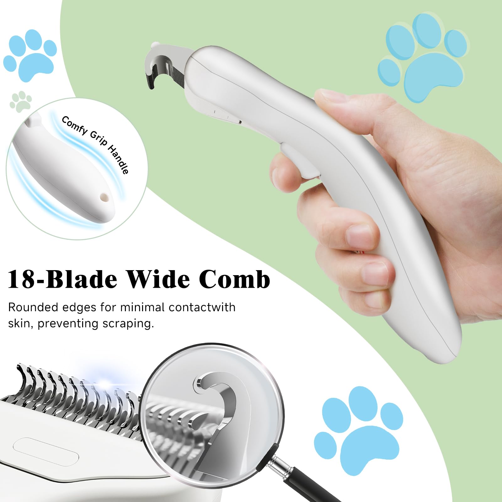 3-in-1 Cat Steam Grooming Brush with Mist Spray & Massage Function – Self-Cleaning Pet Hair Remover for Cats & Dogs (White)