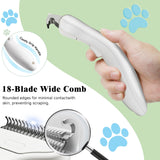 3-in-1 Cat Steam Grooming Brush with Mist Spray & Massage Function – Self-Cleaning Pet Hair Remover for Cats & Dogs (White)