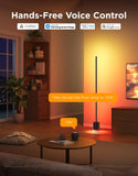 60” RGBICWW Smart Floor Lamp with Matter, 1725lm Brightness & Dual-Zone Lighting Design – Black