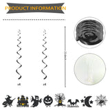 Happy Halloween Banner & Hanging Swirl Set – 17PCS Black & Orange Ceiling Decorations with Glitter Foil