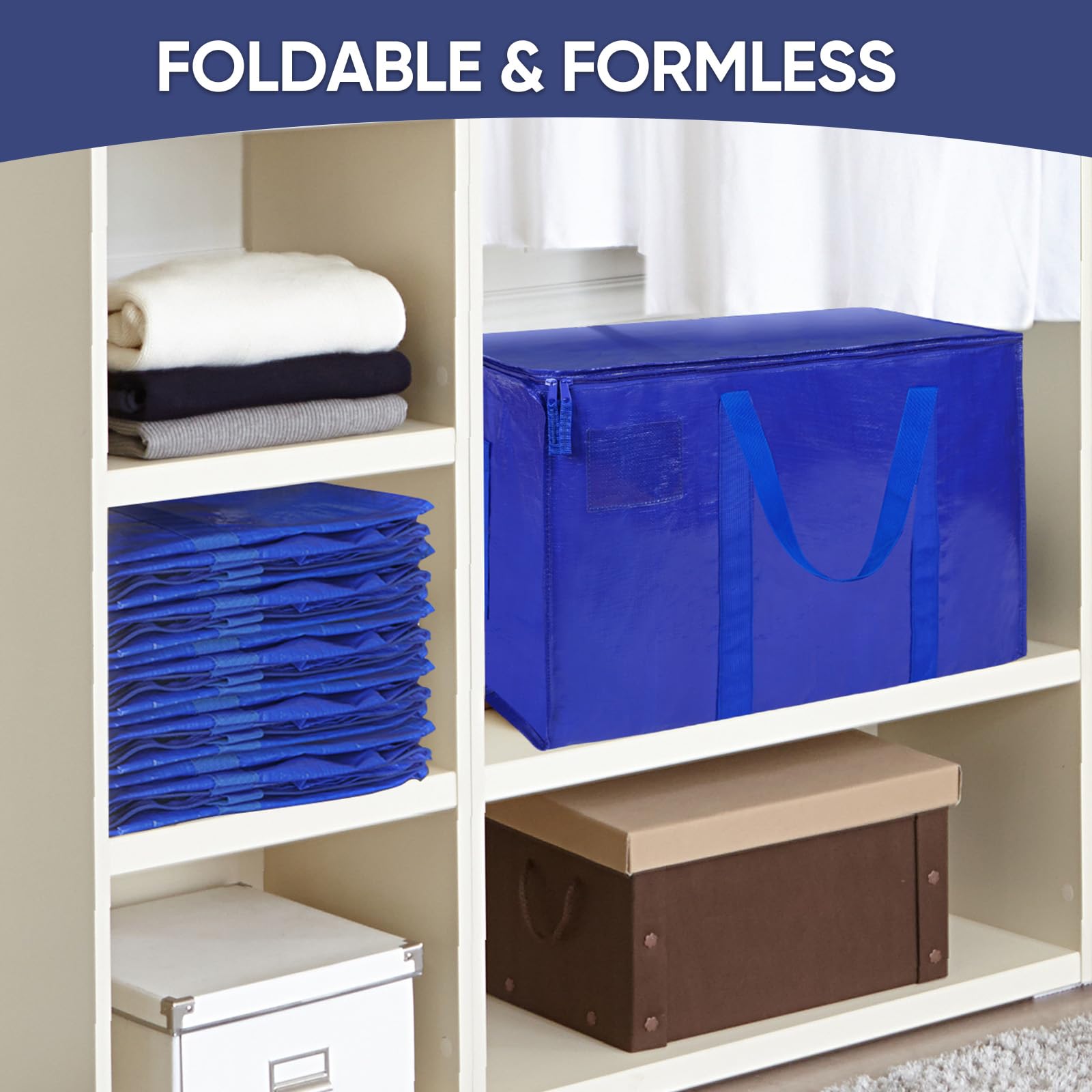 Extra Large Heavy-Duty Storage Moving Bag (24 Gallon) – Waterproof Foldable Organizer with Reinforced Handles