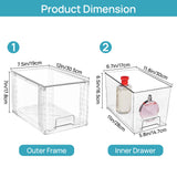 Clear Stackable Acrylic Drawer Organizer (4-Pack) – Pull-Out Storage Bins for Pantry, Bathroom & Cabinets