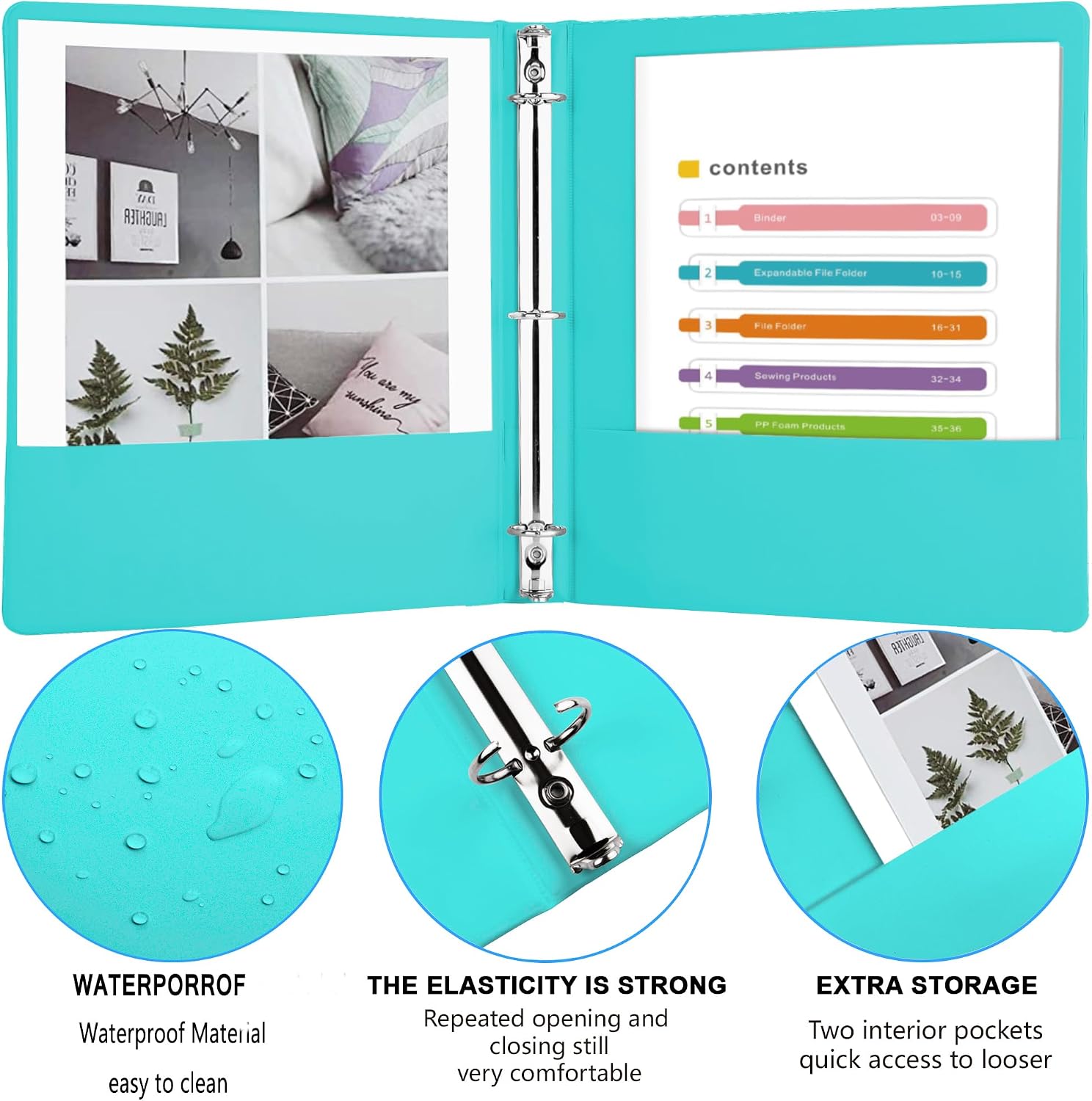 6-Pack Color View 1-Inch 3-Ring Binders