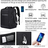 25L Airplane-Approved Travel Backpack with Shoe Pouch & 15.6-Inch Laptop Compartment