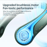 JISULIFE Hands-Free Bladeless Neck Fan – Quiet Wearable Cooling with 5 Speeds & 4000mAh Battery (Dark Green)