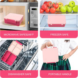 Pink 4-Compartment Bento Set with 8 oz Food Jar
