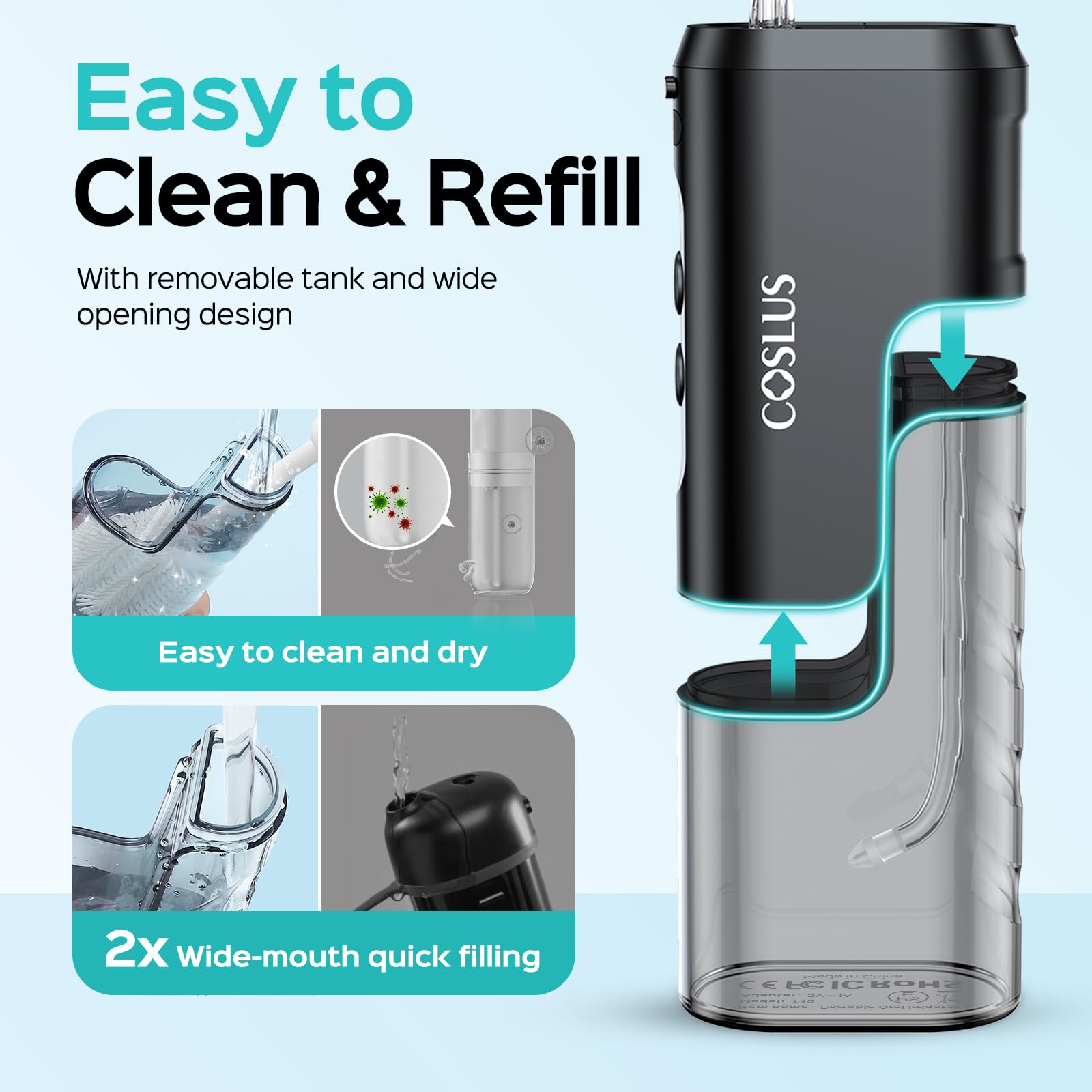Mini Portable Water Flosser – Cordless Dental Oral Irrigator with 4 Modes, Travel Case & USB-C Rechargeable Design