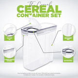 Clear Airtight Cereal Storage Containers with Pour Spout – Leakproof Pantry Canisters with Labels & Marker