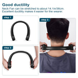 Portable Bladeless Neck Fan with 3 Speeds – USB Rechargeable Hands-Free Cooling Fan for Travel, Outdoor & Office