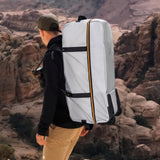 MorthanaBag 32” Expandable Rolling Duffel Bag, 1680D Oxford Foldable Travel Duffle with 2 Wheels (Grey)