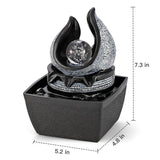 Artistic LED Crystal Ball Tabletop Fountain – 3-Level Adjustable Indoor Water Feature (Painted Finish)