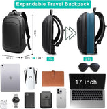 Premium 17-Inch Expandable Business Laptop Backpack for Men | Waterproof Travel Bag with USB Port & Anti-Theft Pocket