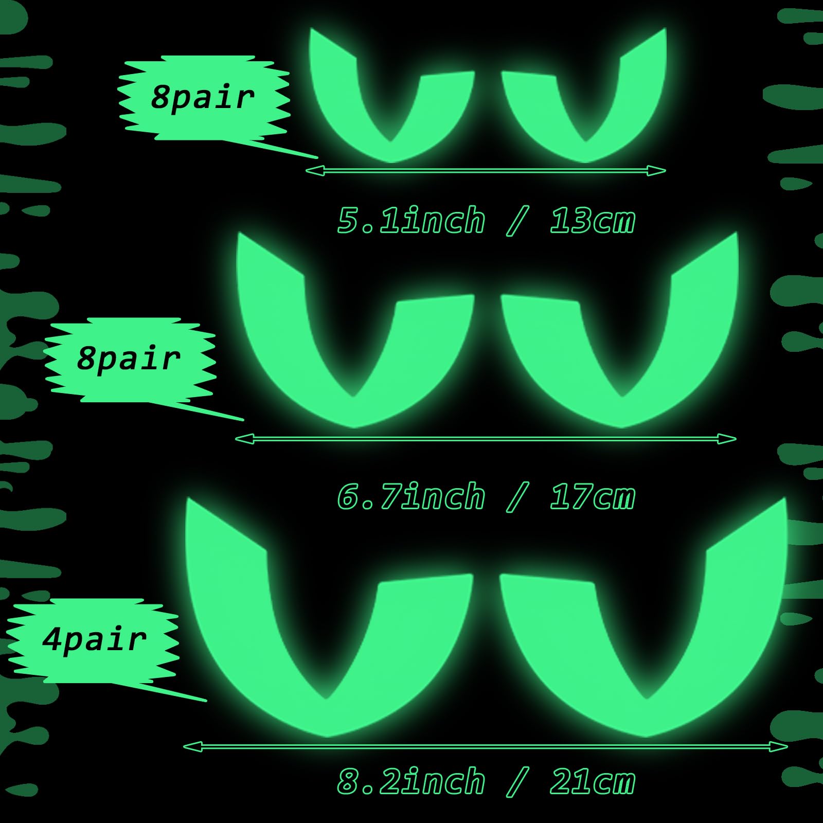 Glow-in-the-Dark Garage Door Magnets – 20 Pairs Luminous Halloween Eyes for Spooky Outdoor Decor (Waterproof & Reusable)